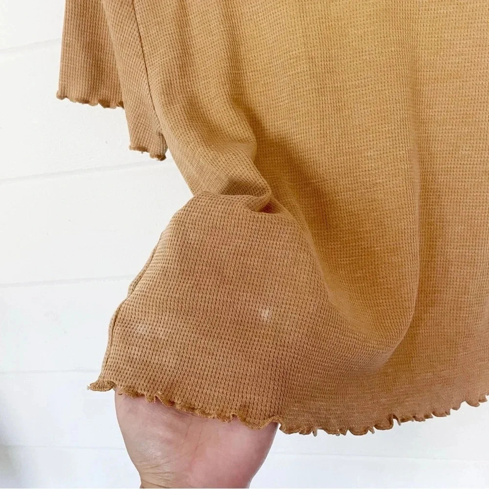 American Eagle Women’s Brown Crop Baby Tee Scalloped Hem Size XL - Picture 9 of 9